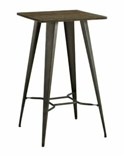 Modway Direct Bamboo Top & Steel Bar Table Home Dining Tables
