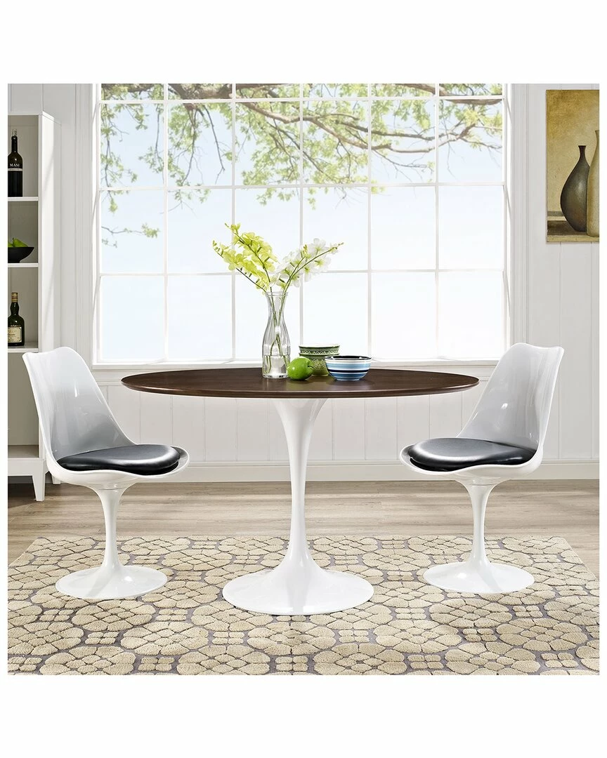 Modway Lippa 48in Oval Walnut Top Dining Table Home Dining Tables - Image 2