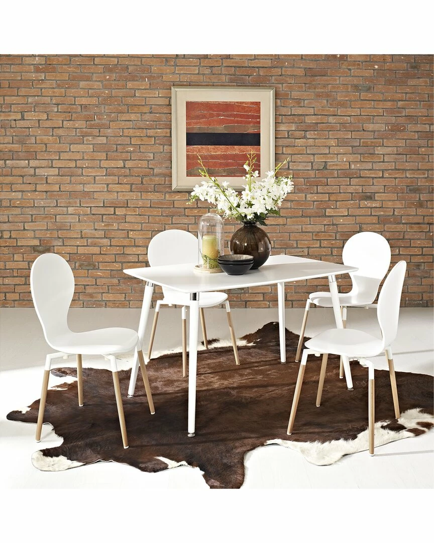 Modway Lode Rectangle Wood Dining Table Home Dining Tables - Image 2