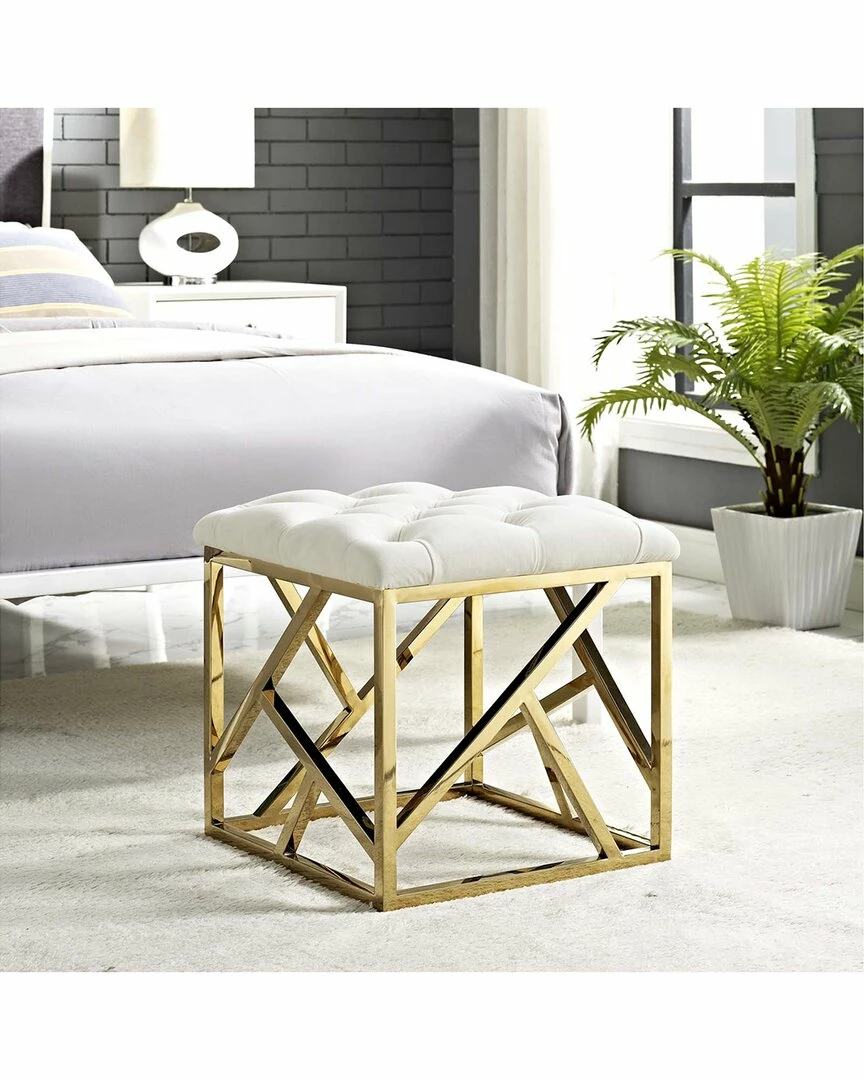 Modway Intersperse Velvet Ottoman Home Ottomans & Poufs - Image 2