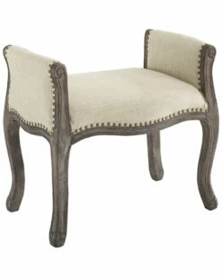 Modway Avail Vintage French Upholstered Bench Home Accent Chairs