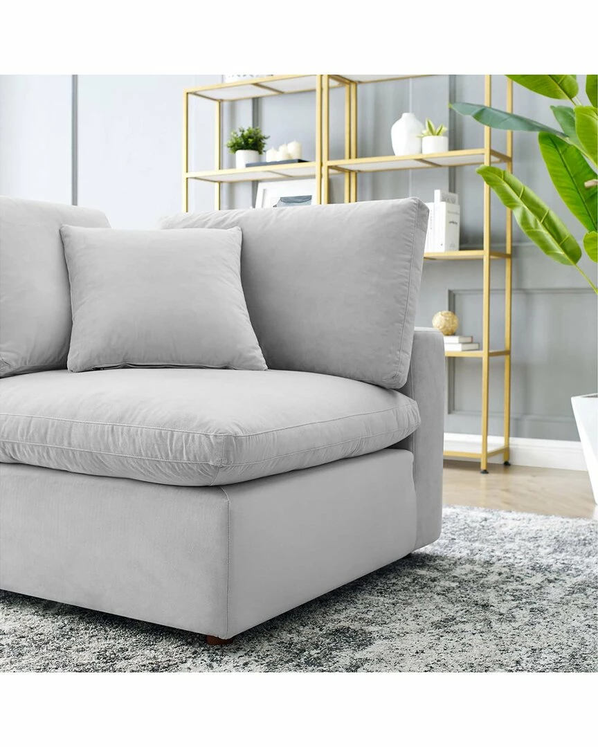 Modway Commix Down Filled Overstuffed Performance Velvet Corner Chair Home Accent Chairs - Image 3