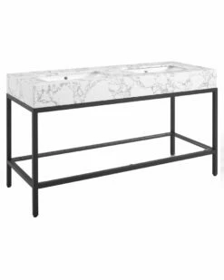 Modway Kingsley 60In Stainless Steel Bathroom Vanity Home Organization & Storage