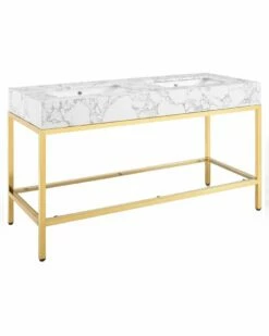 Modway Kingsley 60In Gold Stainless Steel Bathroom Vanity Home Organization & Storage
