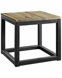 Modway Attune Pine Wood & Iron Side Table Home End & Side Tables