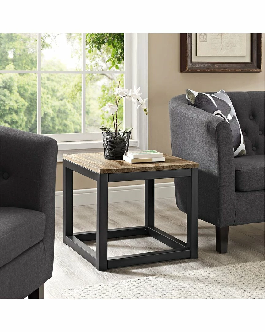 Modway Attune Pine Wood & Iron Side Table Home End & Side Tables - Image 2