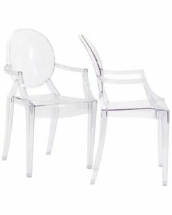 Modway Casper Dining Armchairs Acrylic Set Home Dining Chairs & Stools