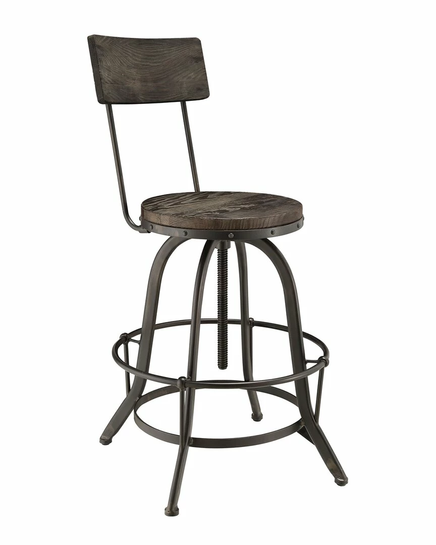 Modway Procure Pine Wood & Iron Bar Stool Home Dining Chairs & Stools
