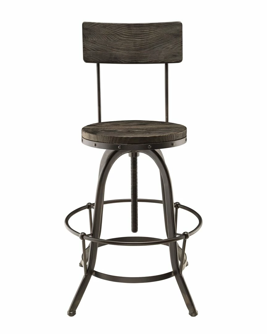 Modway Procure Pine Wood & Iron Bar Stool Home Dining Chairs & Stools - Image 2