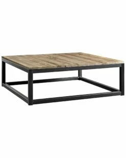 Modway Attune Large Pine Wood & Iron Coffee Table Home Coffee Tables