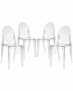 Modway Casper Dining Side Chairs Acrylic Set Home Dining Chairs & Stools