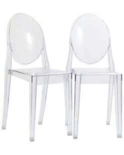 Modway Casper Set Of 2 Acrylic Dining/Side Chairs Home Dining Chairs & Stools