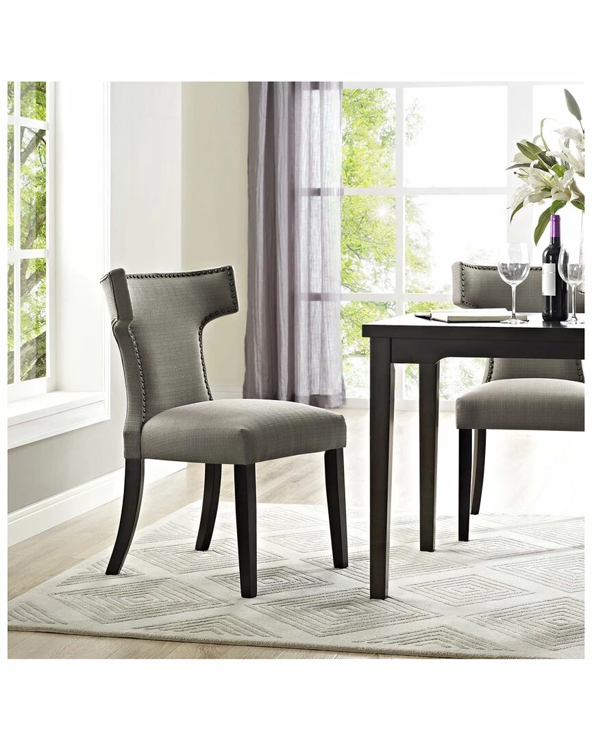 Modway Curve Upholstered Fabric Dining Chair Home Dining Chairs & Stools - Image 2