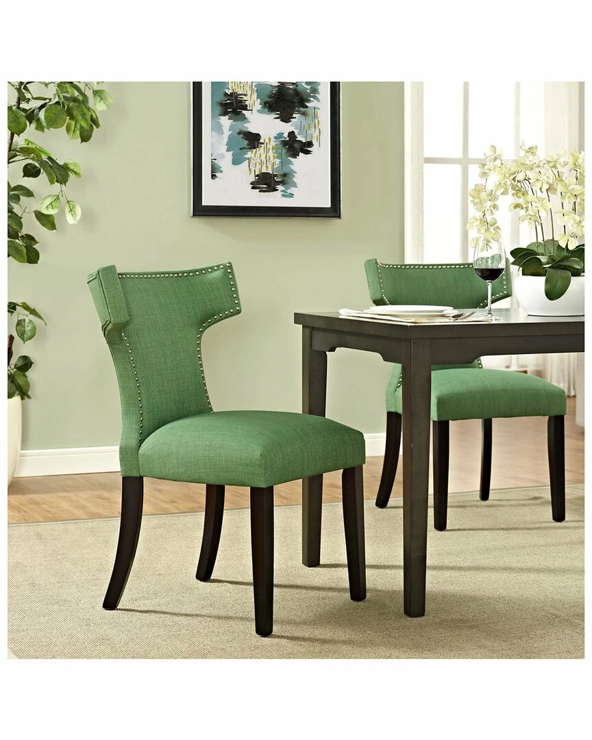 Modway Curve Upholstered Fabric Dining Chair Home Dining Chairs & Stools - Image 2