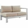 Modway Outdoor Shore Right-Arm Corner Sectional Outdoor Patio Aluminum Loveseat Home Seating