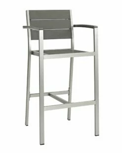 Modway Shore Outdoor Patio Aluminum Bar Stool Home Seating