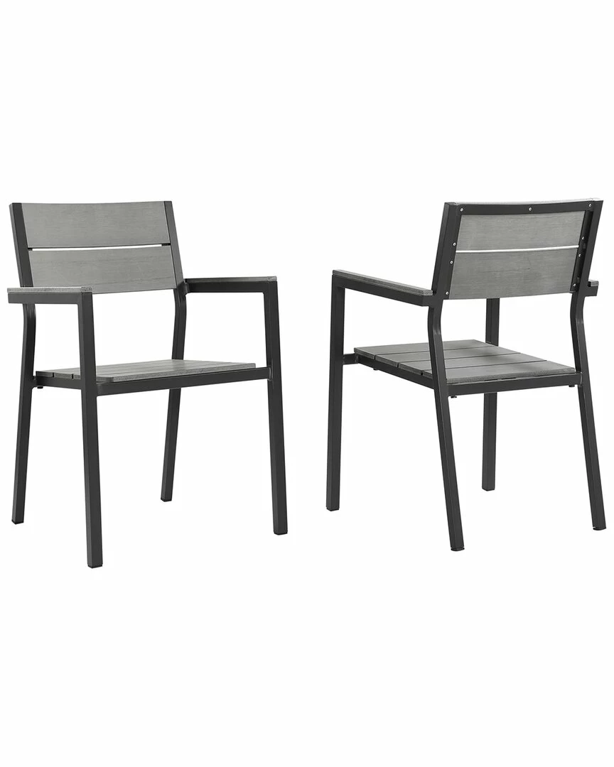 Modway Outdoor Maine Dining Armchair Outdoor Patio Set Of 2 Home Seating