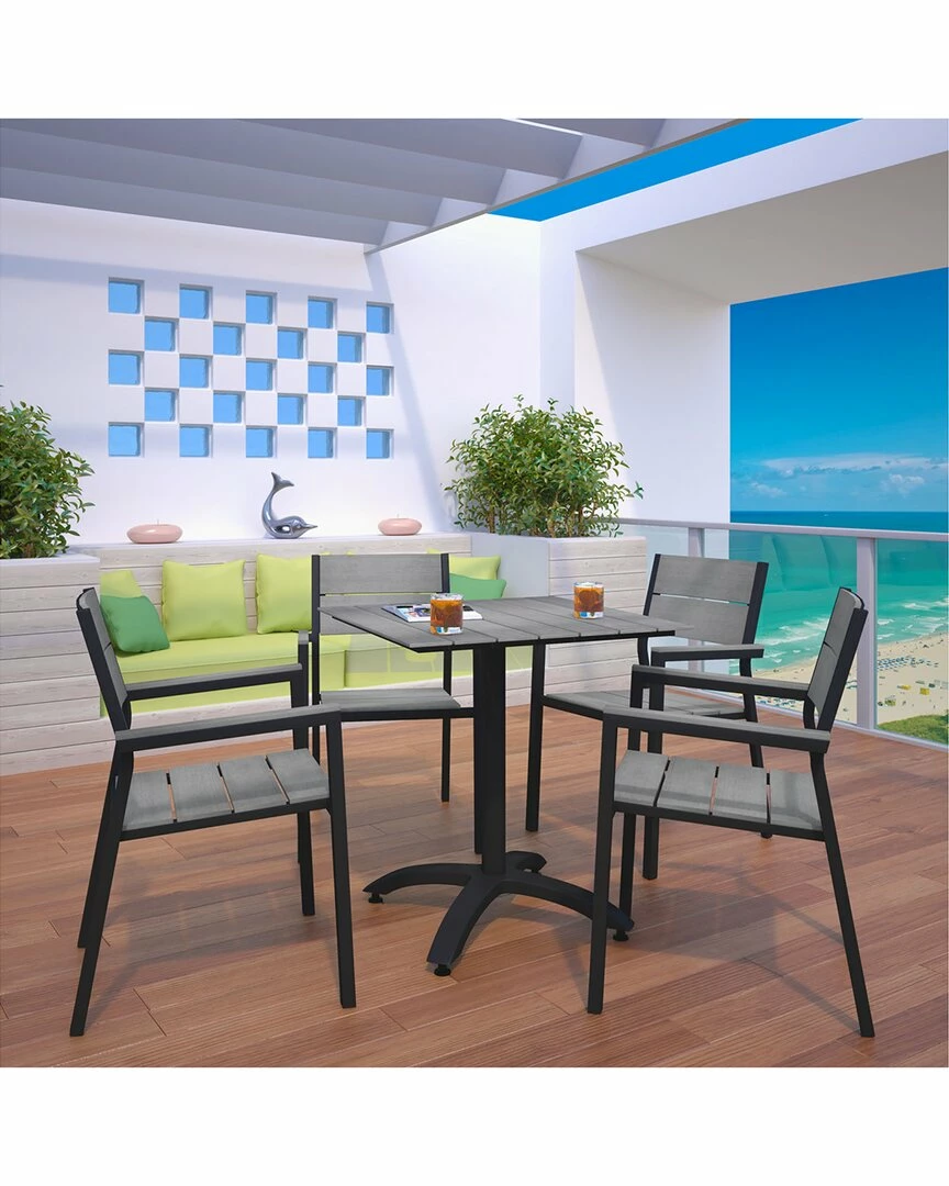 Modway Outdoor Maine 5 Piece Outdoor Patio Dining Set Home Dining Sets - Image 2