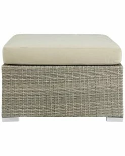 Modway Repose Sunbrella Fabric Outdoor Patio Wicker Rattan Sunbrella Fabric Ottoman Home Seating