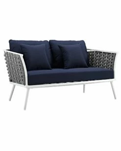 Modway Outdoor Stance Outdoor Patio Aluminum Loveseat Home Seating