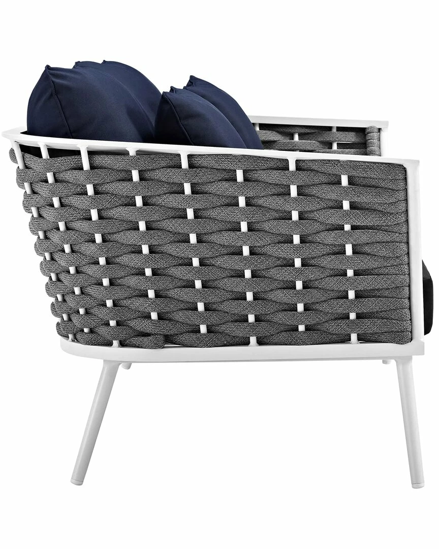 Modway Outdoor Stance Outdoor Patio Aluminum Loveseat Home Seating - Image 3