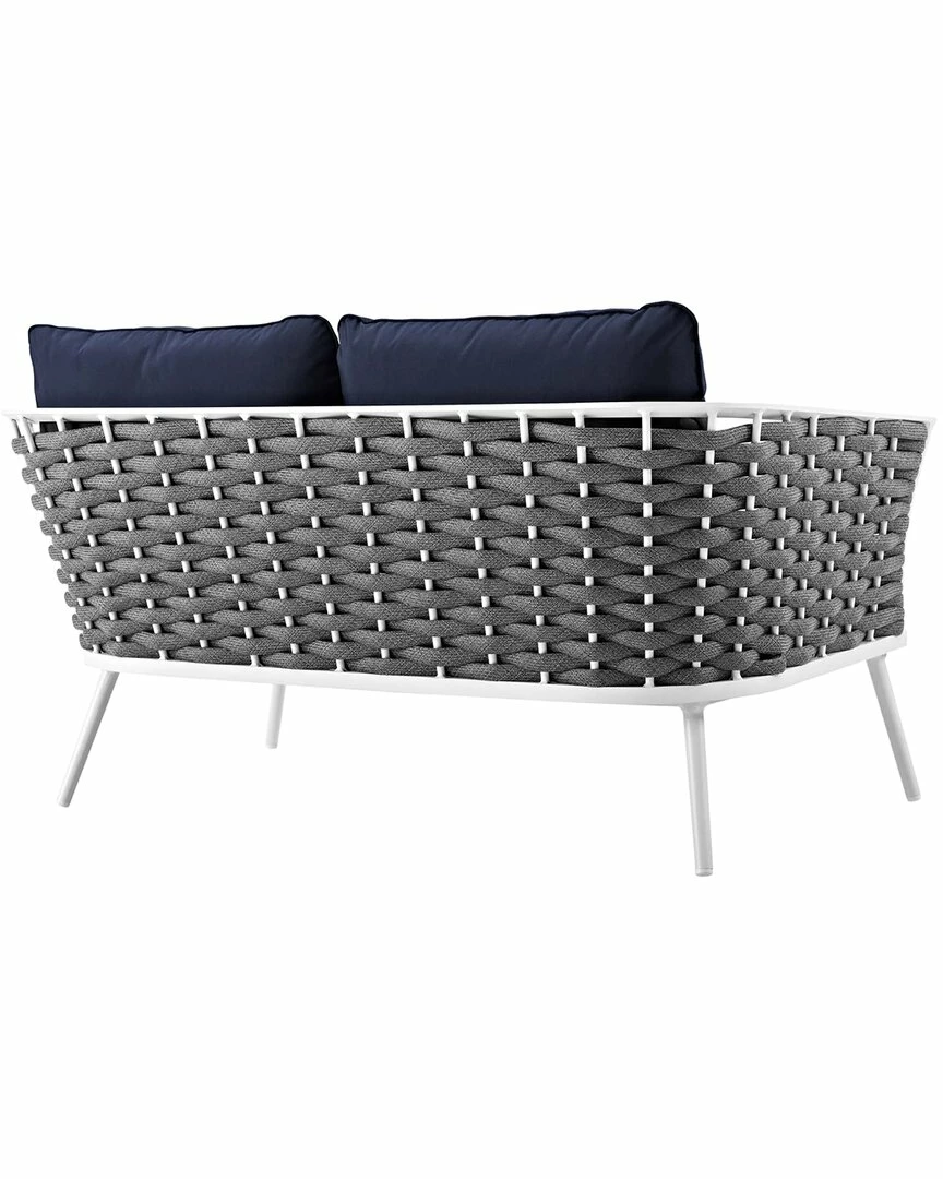 Modway Outdoor Stance Outdoor Patio Aluminum Loveseat Home Seating - Image 4