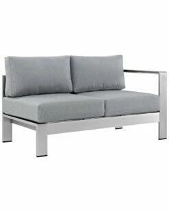 Modway Outdoor Shore Right-Arm Corner Sectional Outdoor Patio Aluminum Loveseat Home Seating