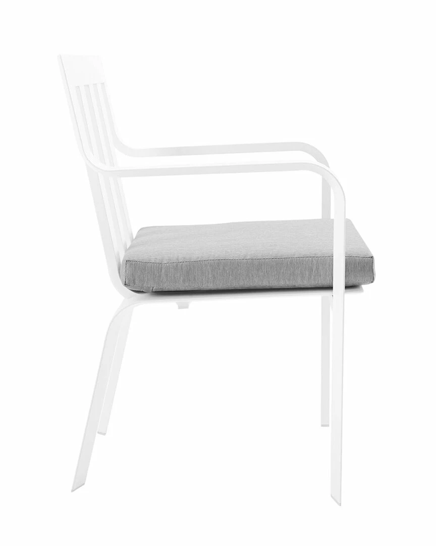 Modway Outdoor Baxley Stackable Outdoor Patio Aluminum Dining Armchair Home Seating - Image 3