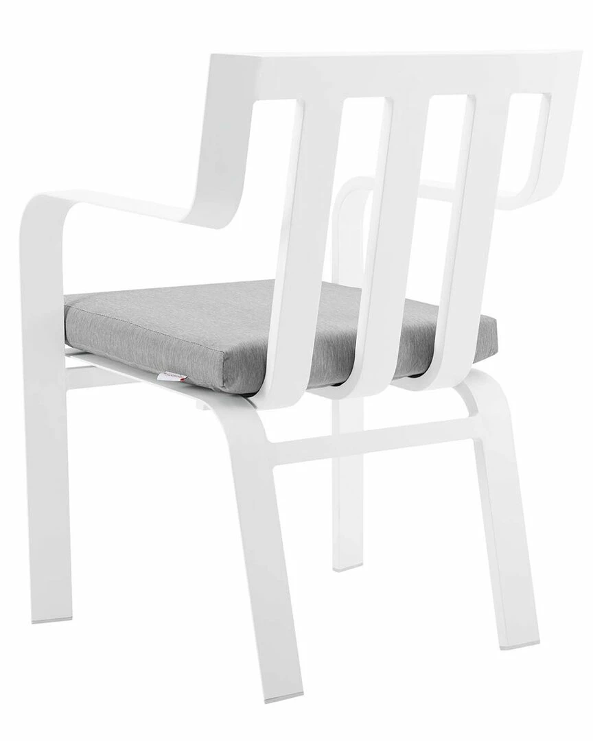 Modway Outdoor Baxley Stackable Outdoor Patio Aluminum Dining Armchair Home Seating - Image 4