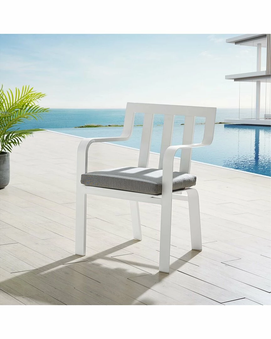 Modway Outdoor Baxley Stackable Outdoor Patio Aluminum Dining Armchair Home Seating - Image 5