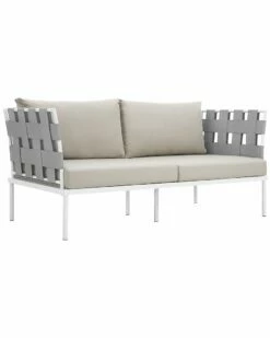 Modway Outdoor Harmony Outdoor Patio Aluminum Loveseat Home Seating