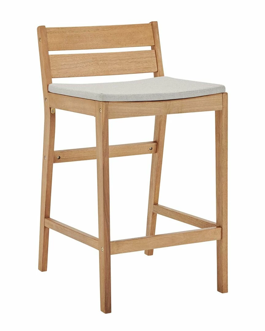 Modway Outdoor Riverlake Outdoor Patio Ash Wood Bar Stool Home Seating