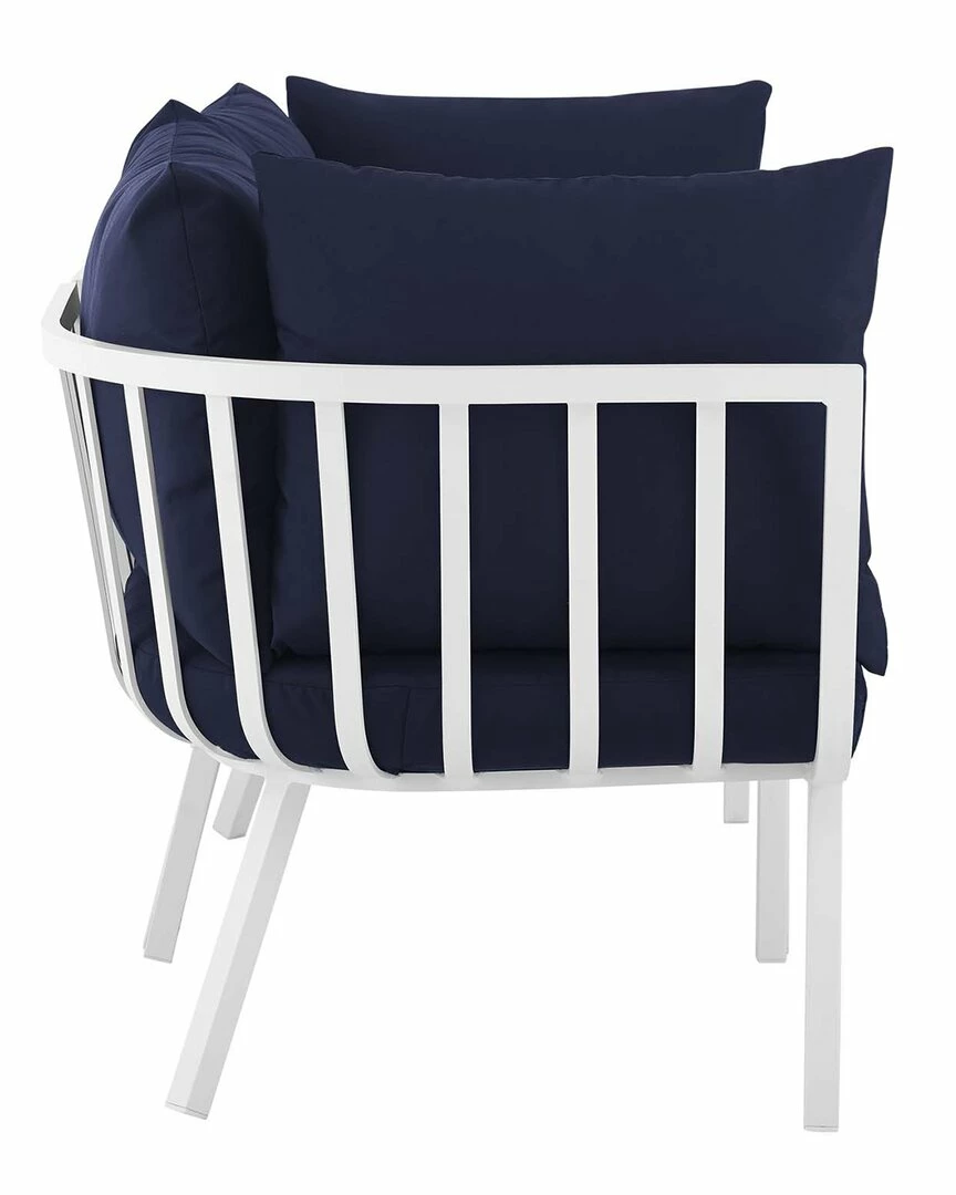 Modway Outdoor Riverside 2 Piece Outdoor Patio Aluminum Sectional Sofa Set Home Seating - Image 3