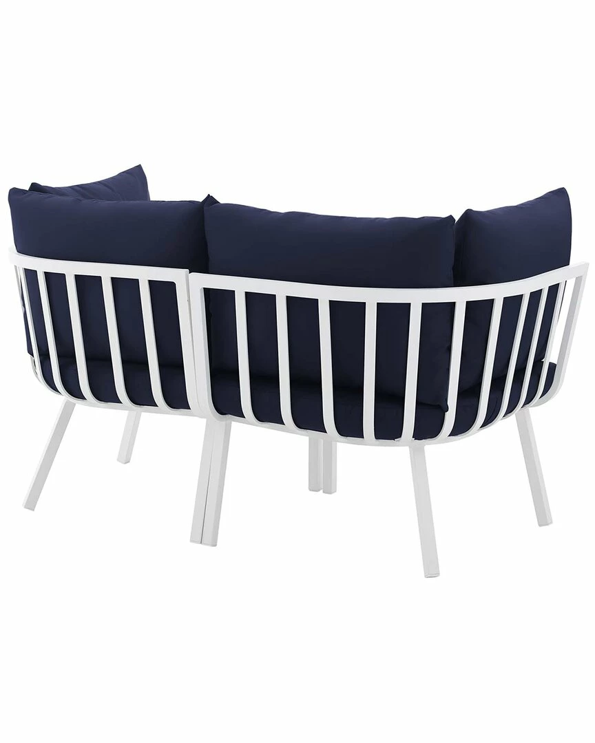 Modway Outdoor Riverside 2 Piece Outdoor Patio Aluminum Sectional Sofa Set Home Seating - Image 4