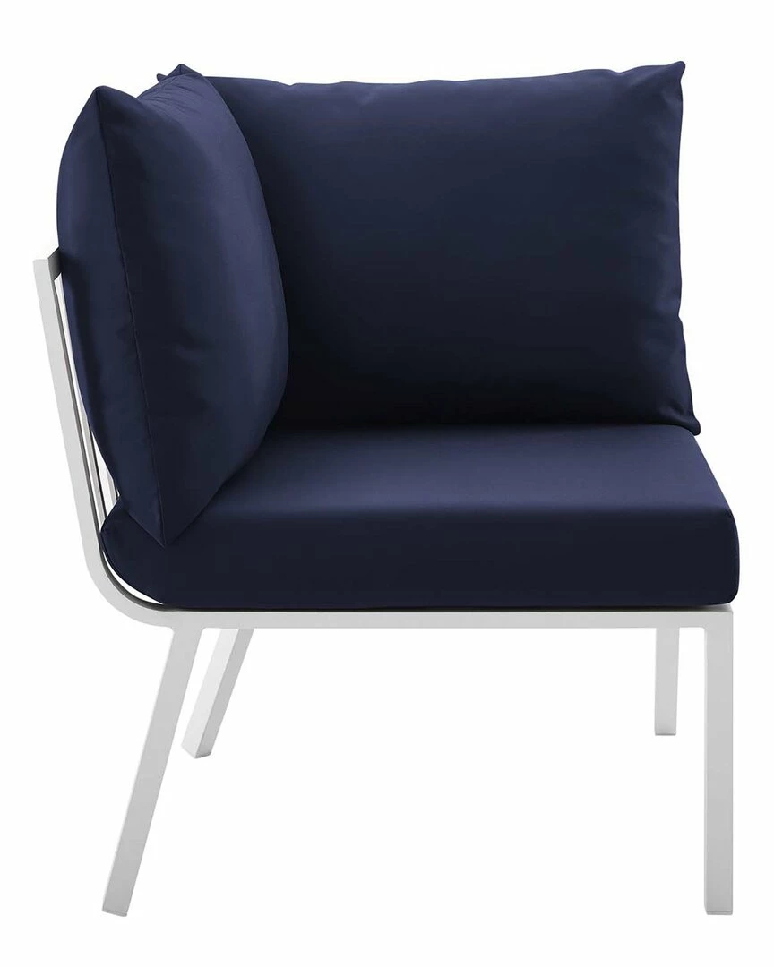 Modway Outdoor Riverside 2 Piece Outdoor Patio Aluminum Sectional Sofa Set Home Seating - Image 6