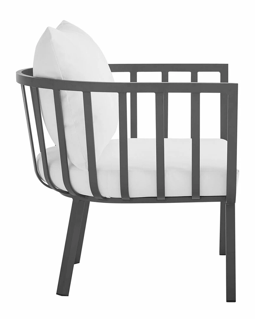 Modway Outdoor Riverside Outdoor Patio Aluminum Armchair Set Of 2 Home Seating - Image 4