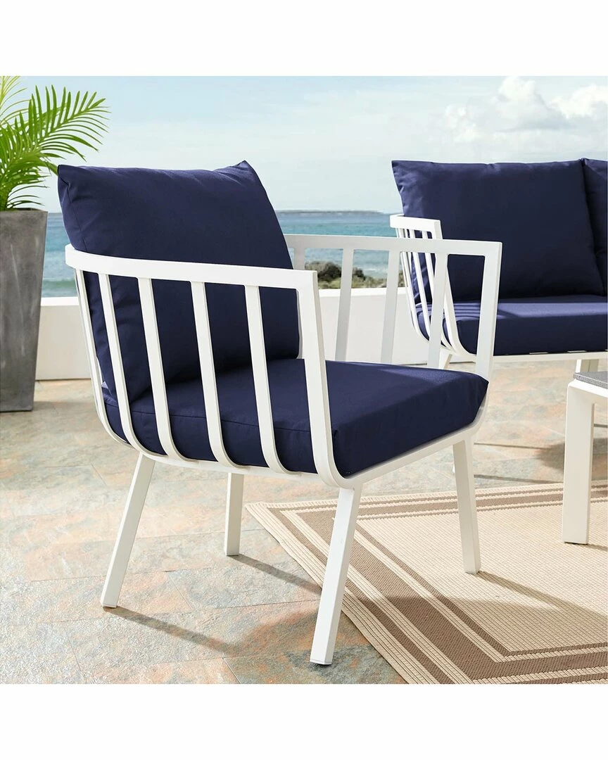 Modway Outdoor Riverside Outdoor Patio Aluminum Armchair Home Seating - Image 5