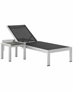Modway Outdoor Shore 2pc Outdoor Patio Aluminum Chaise Lounge Set Home Seating