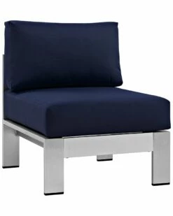 Modway Outdoor Shore Armless Sectional Outdoor Patio Aluminum Chair Home Seating