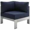 Modway Outdoor Shore Sunbrella Fabric Aluminum Outdoor Patio Corner Sofa Home Seating