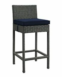 Modway Sojourn Outdoor Patio Wicker Rattan Sunbrella Bar Stool Home Seating