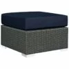 Modway Sojourn Outdoor Patio Wicker Rattan Sunbrella Ottoman Home Seating