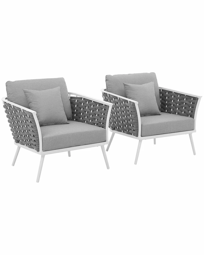 Modway Outdoor Stance Armchair Outdoor Patio Aluminum Set Of 2 Home Seating