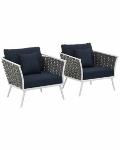Modway Outdoor Stance Armchair Outdoor Patio Aluminum Set Of 2 Home Seating