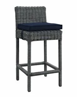 Modway Outdoor Summon Outdoor Patio Wicker Rattan Sunbrella Bar Stool Home Seating