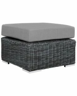 Modway Outdoor Summon Outdoor Patio Wicker Rattan Sunbrella Ottoman Home Seating