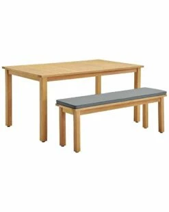 Modway Outdoor Syracuse Outdoor Patio Dining Table And Bench Set Home Outdoor Tables