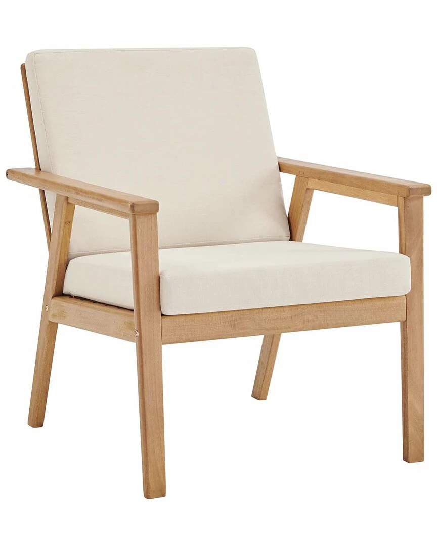 Modway Outdoor Vero Outdoor Patio Ash Wood Armchair Set Of 2 Home Seating - Image 2
