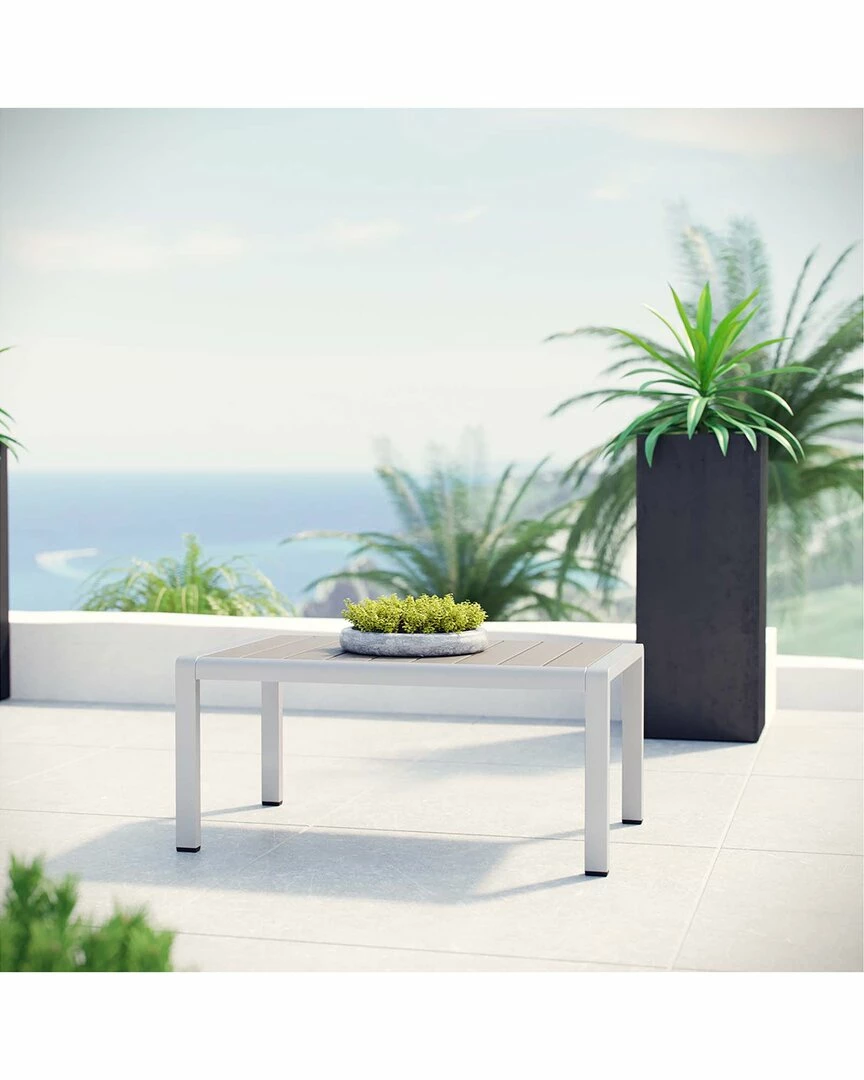 Modway Outdoor Shore Outdoor Patio Aluminum Coffee Table Home Outdoor Tables - Image 2