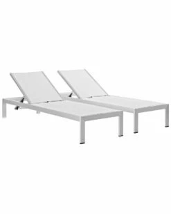 Modway Outdoor Shore Chaise Outdoor Patio Aluminum Set Of 2 Home Seating
